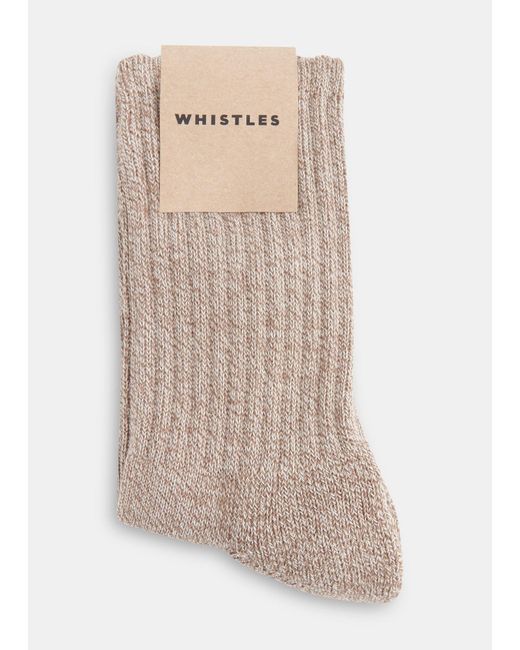 Whistles White Chunky Marl Socks