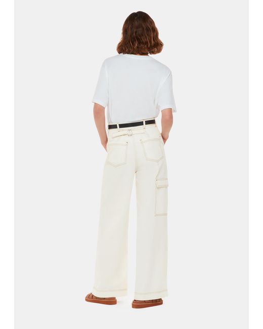 Whistles White Wide Leg Cargo Jean
