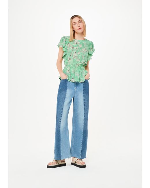 Whistles Blue Daisy Meadow Frill Sleeve Top