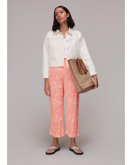 Whistles Red Woodland Animal Print Trouser