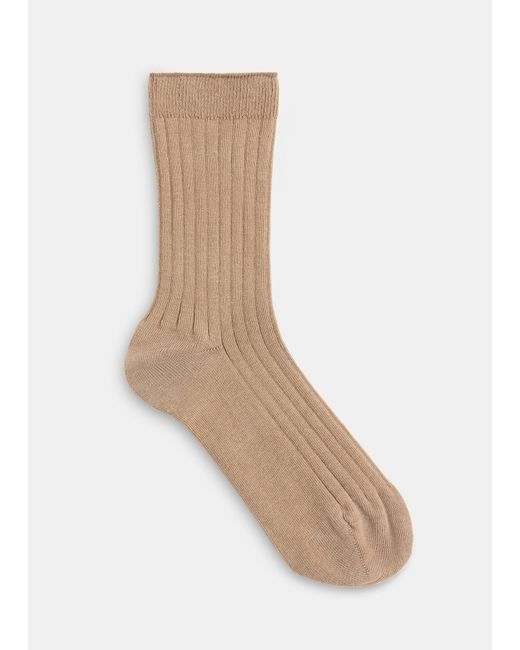 Whistles Natural Classic Ribbed Socks