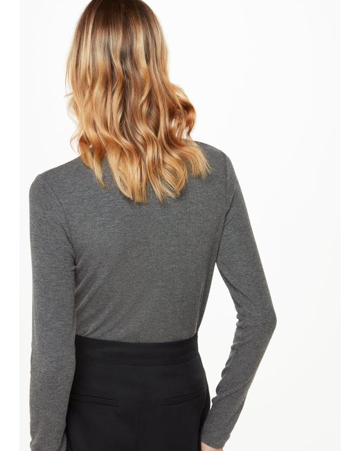 Whistles Gray Essential Ribbed Polo