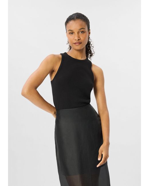 Whistles Black Classic Ribbed Vest