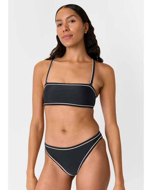 Whistles Black Piper Contrast Bikini Top