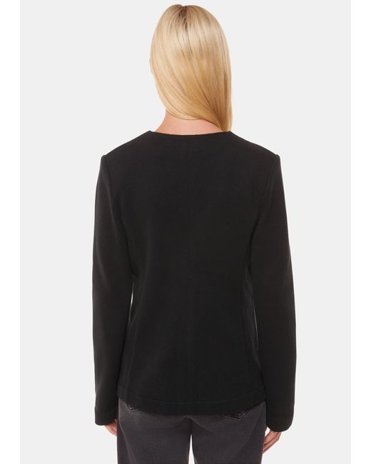Whistles Black Lucy V Neck Jersey Jacket
