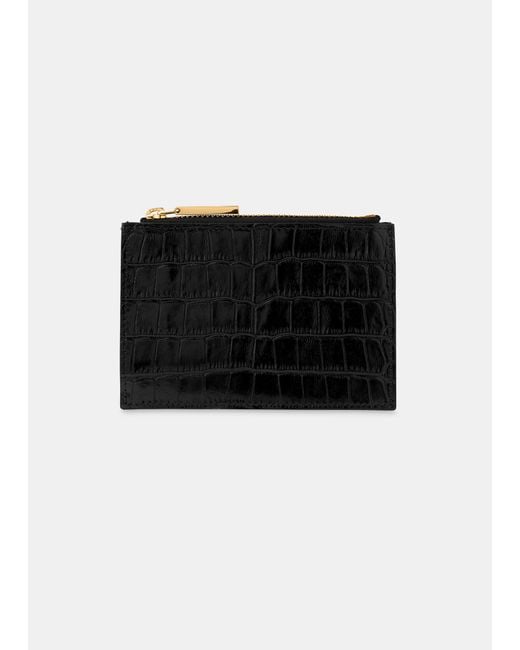 Whistles Black Shiny Croc Coin Purse