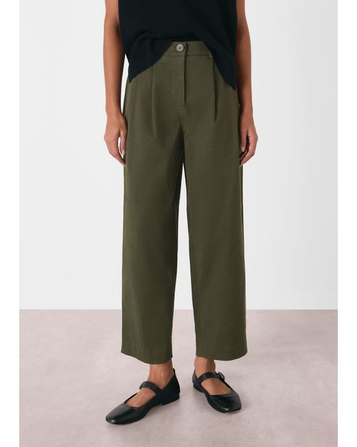Whistles Green Bethany Barrel Leg Trouser