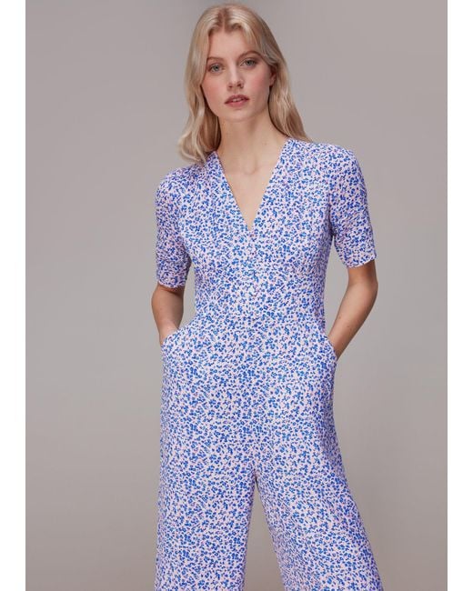Whistles Multicolor Floral Garden Print Jumpsuit