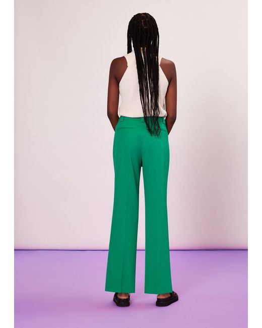 Whistles Green Flora Slim Tailored Pant