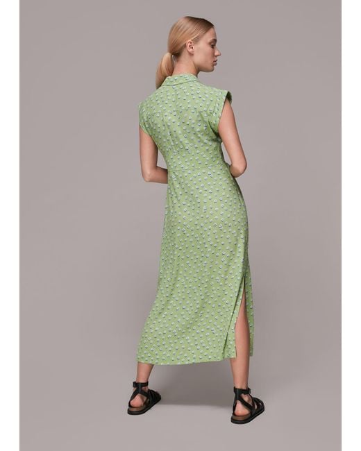 Whistles Gray Shooting Floral Midi Dress