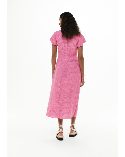 Whistles Pink Nina Diagonal Fleck Midi Dress