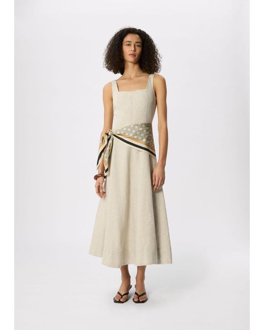 Whistles Natural Fit And Flare Linen Dress