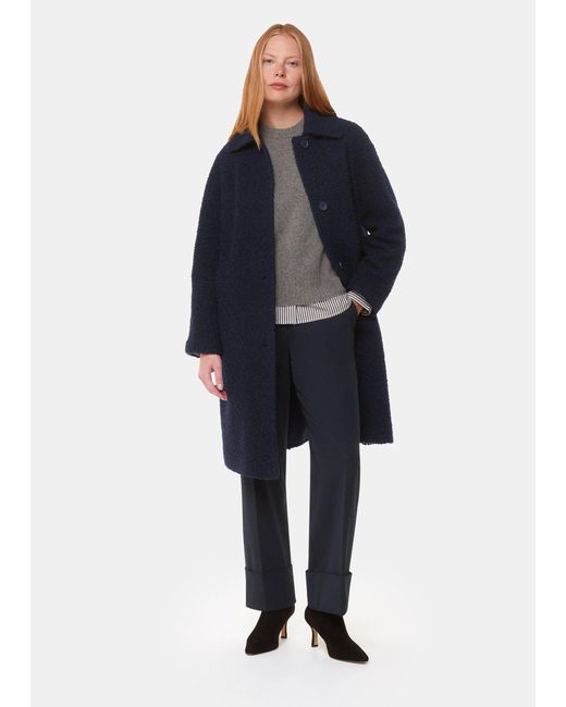 Whistles Blue Romy Boucle Coat