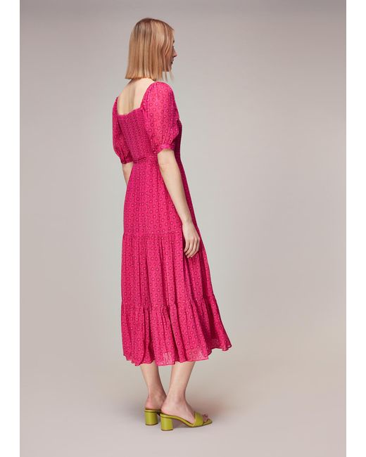 Whistles Pink Amie Flower Charm Print Dress