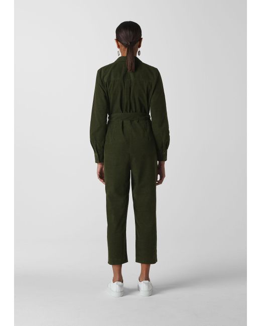 green cord jumpsuit