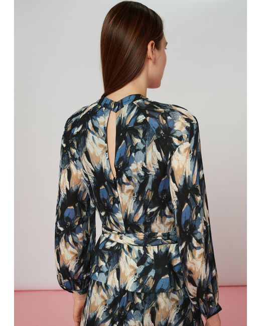 Whistles Multicolor Storm Floral Silk Belted Dress