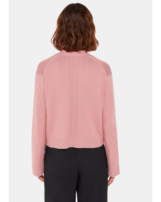 Whistles Pink Nina Button Front Cardigan