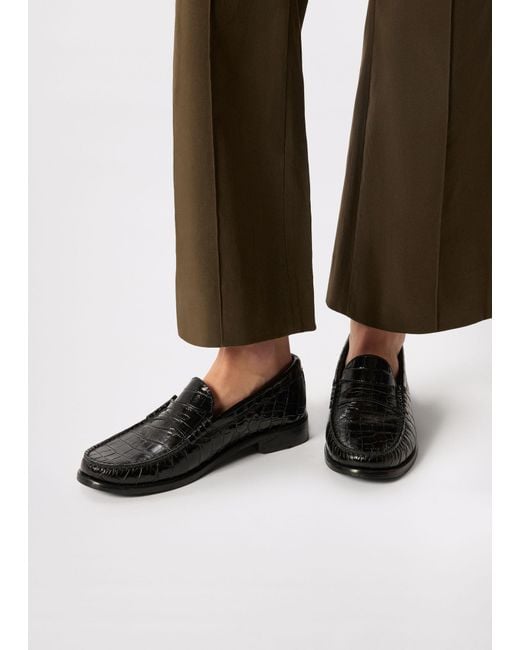 Whistles Black Manny Croc Loafer