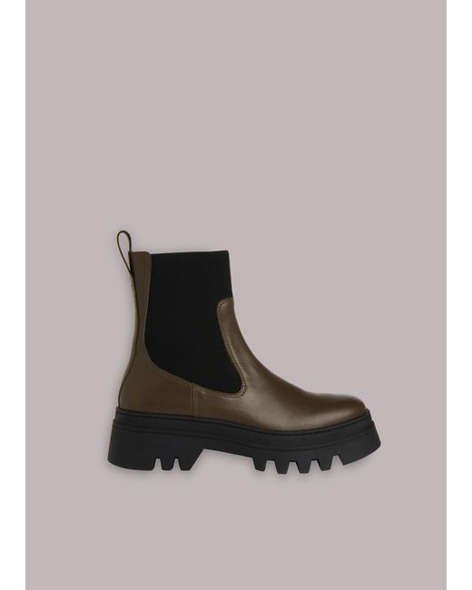 Whistles Green Hatton Chunky Chelsea Boot