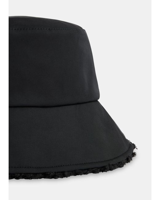 Whistles Black Reversible Borg Bucket Hat