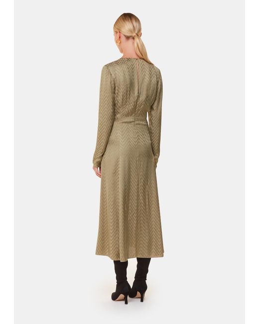 Whistles Natural Jacquard Zig Zag Print Dress