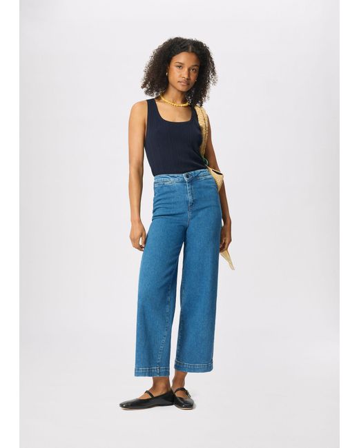Whistles Blue Stretch Straight Ankle Jean