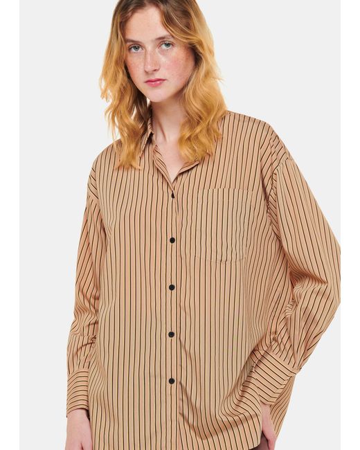 Whistles Natural Stripe Oversized Shirt