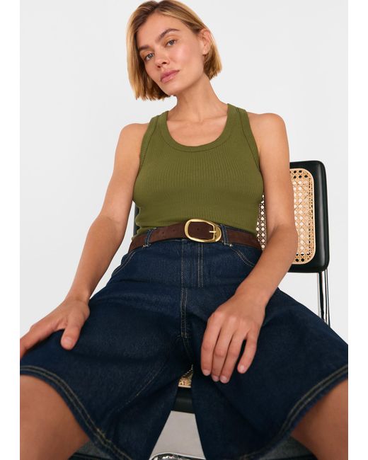 Whistles Green Ultimate Ribbed Scoop Vest