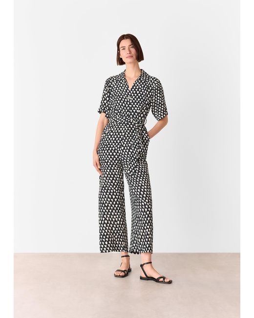 Whistles White Abstract Triangle Jumpsuit