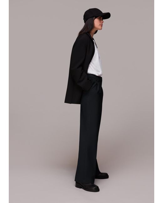 Whistles Black Cara Dropped Waist Trouser