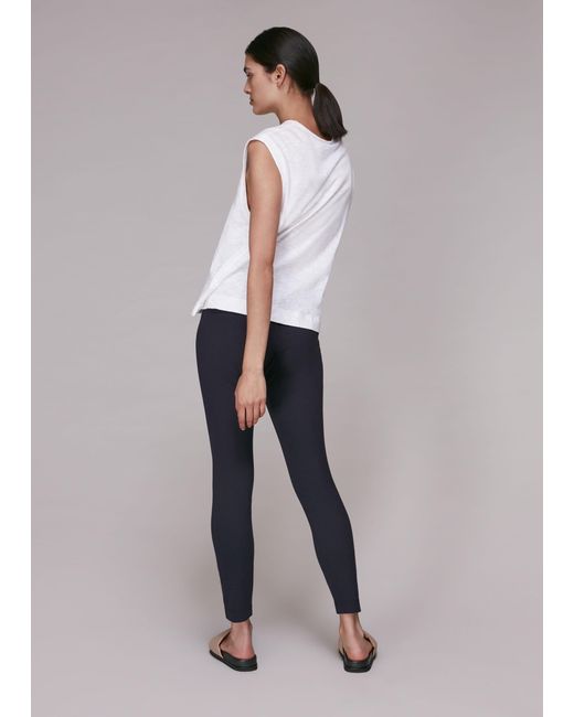 Whistles Gray Classic Slim Ponte Trouser