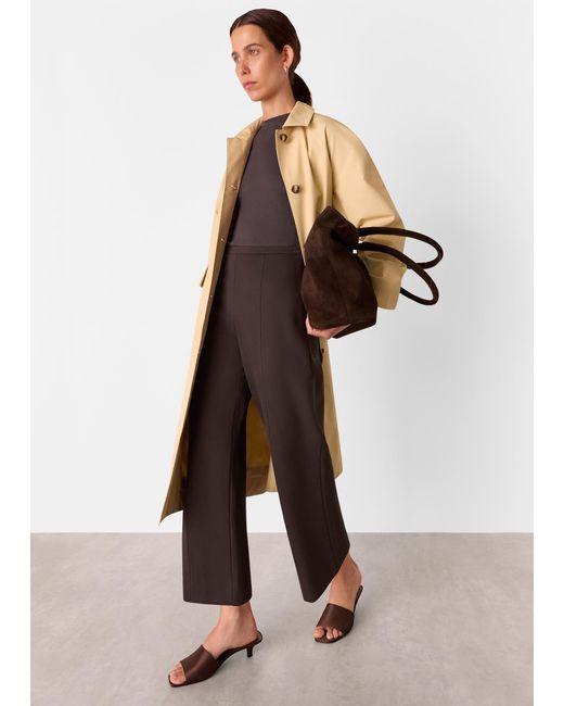 Whistles Brown Camilla Wide Leg Trouser