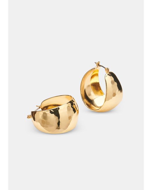 Whistles Metallic Textured Curved Earring