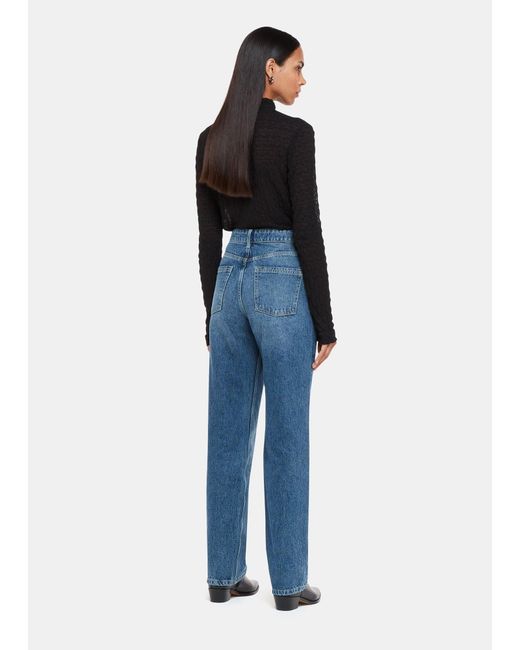 Whistles Blue Straight Leg Full Length Jean