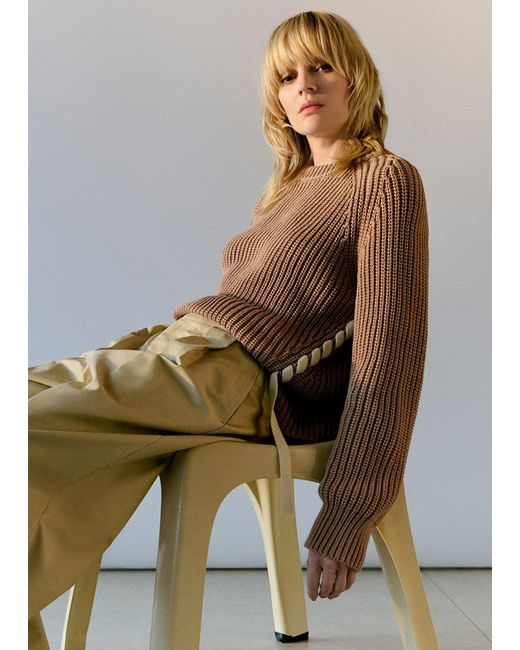 Whistles Natural Lacing Detail Crew Jumper