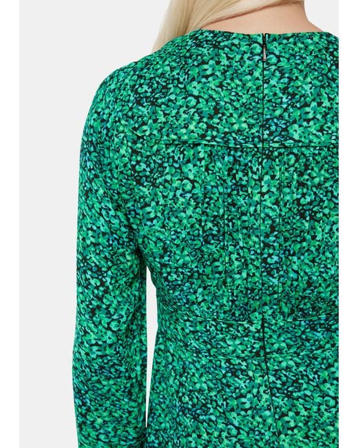 Whistles Green Dappled Floral Lori Dress