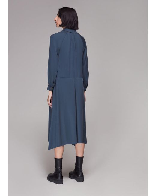 Whistles Blue Catherine Shirt Dress