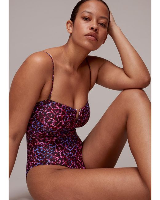 Whistles Brown Animal Printed Swimsuit