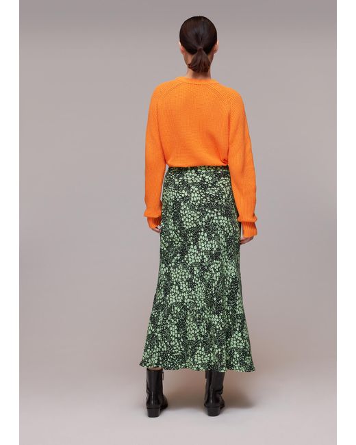Whistles White Daisy Meadow Bias Cut Skirt