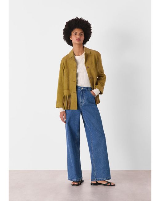Whistles Natural Lani Tassel Suede Jacket