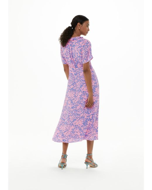Whistles Purple Dandelion Floral Midi Dress