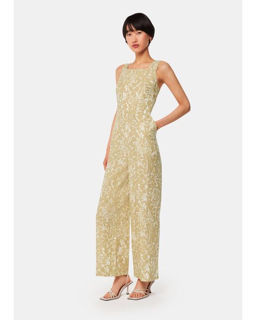 Whistles White Tropical Leaves Jumpsuit