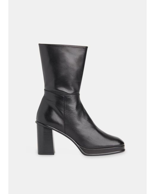 Whistles Black Clara Platform Heeled Boot