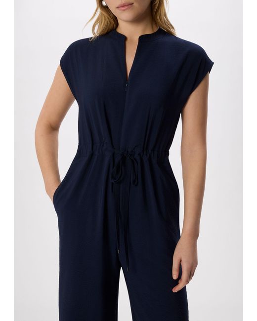 Whistles Blue Sleeveless Drawstring Jumpsuit