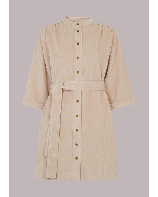 Whistles Natural Cord Mini Dress