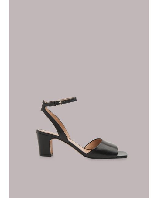 Whistles Black Emerson Block Heel Sandal