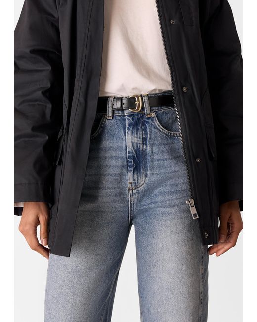 Whistles Black Slim Belt