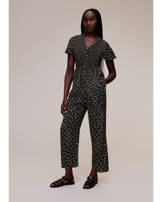 Whistles Multicolor Abstract Gem Jumpsuit