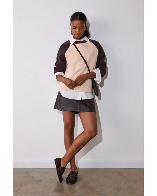 Whistles White Contrast Sleeve Sweat