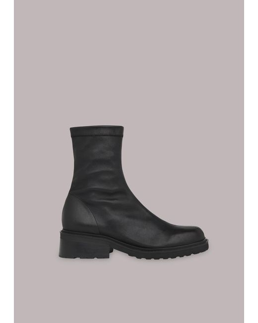 Whistles Black Paige Stretch Sock Boot